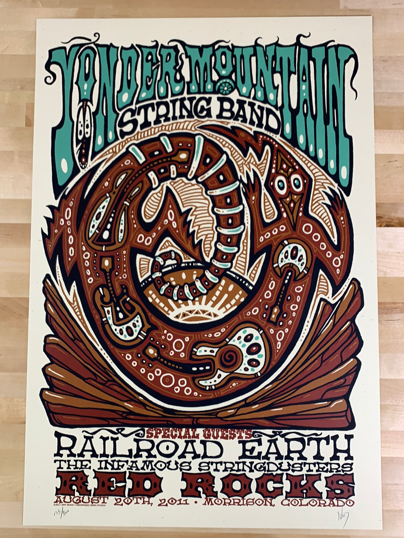 Yonder Mountain String Band - 2011 Jeff Wood Poster Red Rocks Morrison, CO 4 Yonder Mountain String Band - 2011 Jeff Wood Poster Red Rocks Morrison, CO