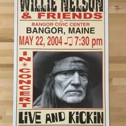 Willie Nelson - 2004 Franks Brothers 5/22 Poster Bangor, ME Gig Posters