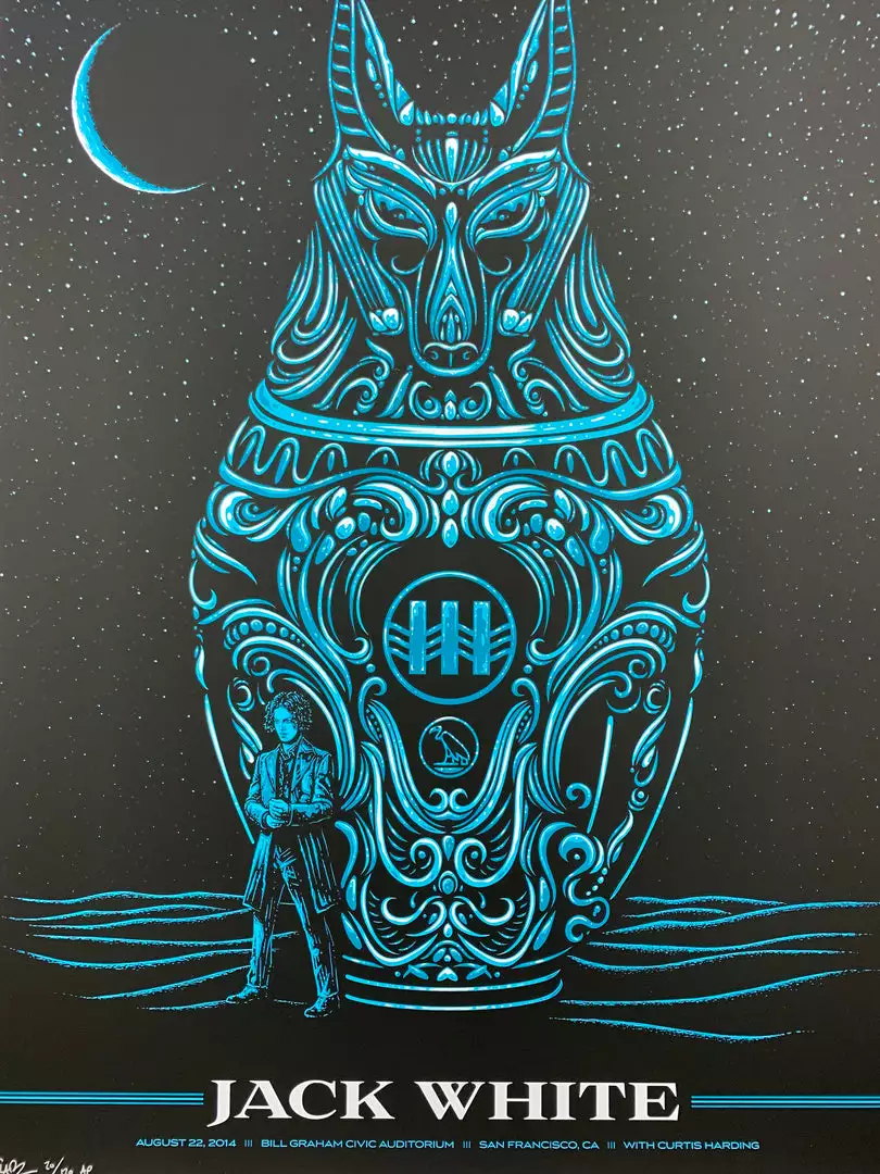 Jack White - 2014 Todd Slater Poster San Francisco 8/22 S/N Gig Posters 3 Jack White - 2014 Todd Slater Poster San Francisco 8/22 S/N Gig Posters