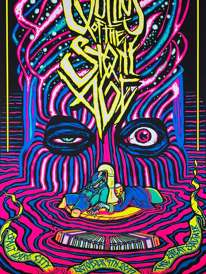 Queens Of The Stone Age - 2017 Brad Klausen Poster Salt Lake City AP 3 Queens Of The Stone Age - 2017 Brad Klausen Poster Salt Lake City AP