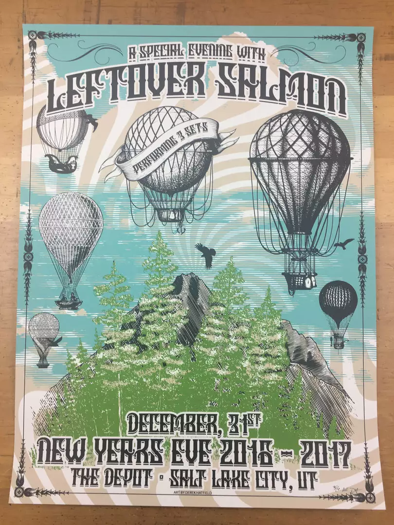 Gig Posters Leftover Salmon - 2017 Derek Hatfield Poster Salt Lake City, UT The Depot 5 Gig Posters Leftover Salmon - 2017 Derek Hatfield Poster Salt Lake City, UT The Depot