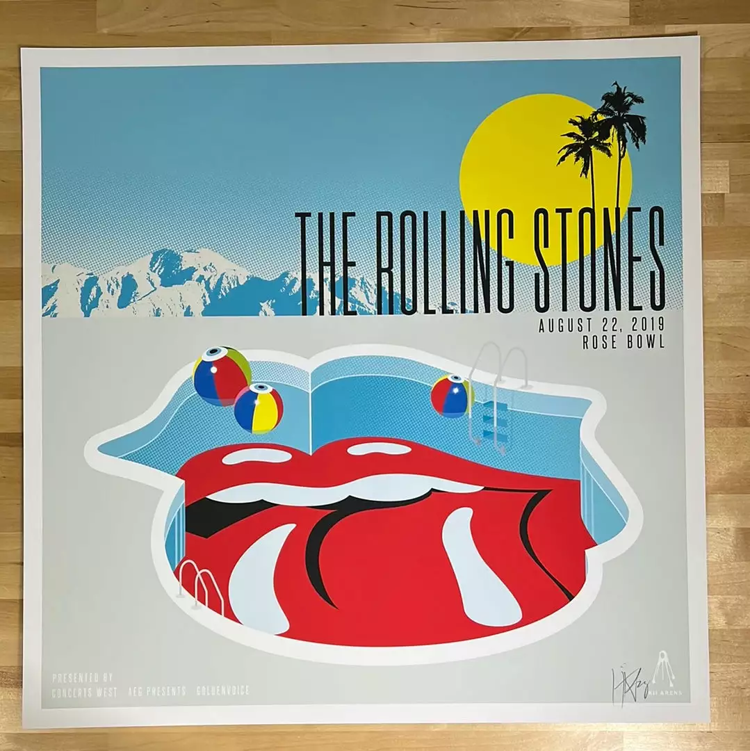 Gig Posters Rolling Stones - 2019 Kii Arens Poster Pasadena, CA Rose Bowl 4 Gig Posters Rolling Stones - 2019 Kii Arens Poster Pasadena, CA Rose Bowl