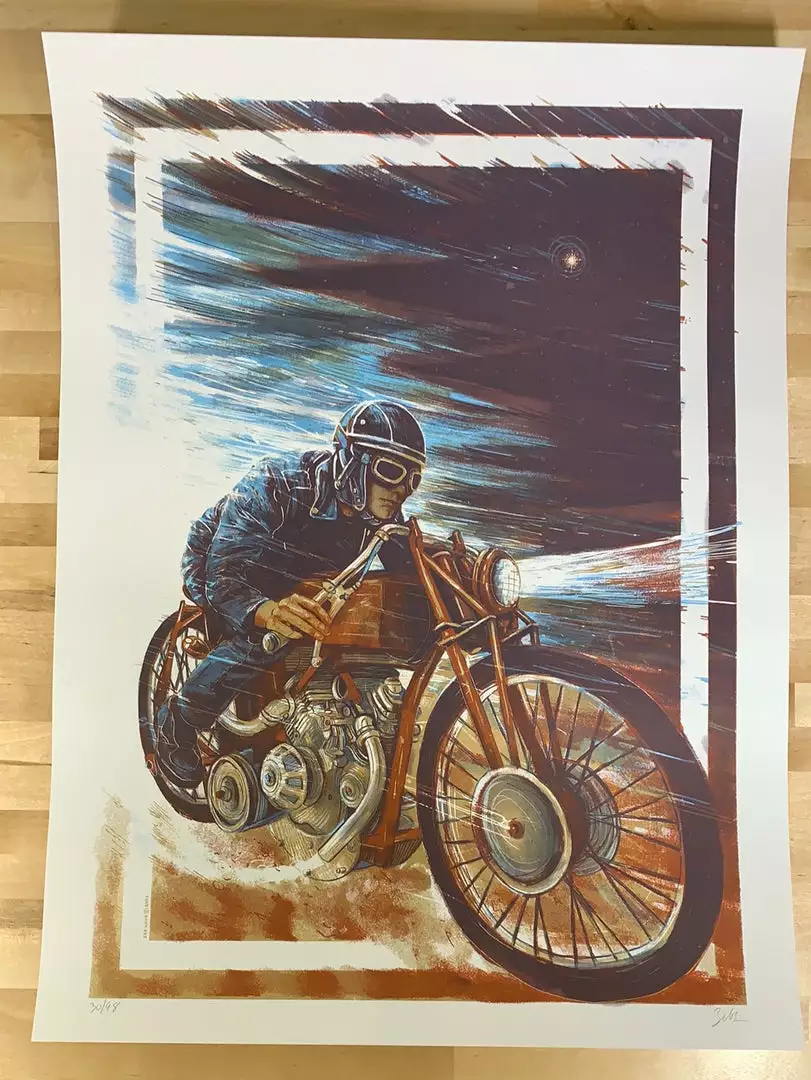 Bless The Wheel - 2021 Zeb Love Poster Motorcycle Art Print Art Prints 4 Bless The Wheel - 2021 Zeb Love Poster Motorcycle Art Print Art Prints