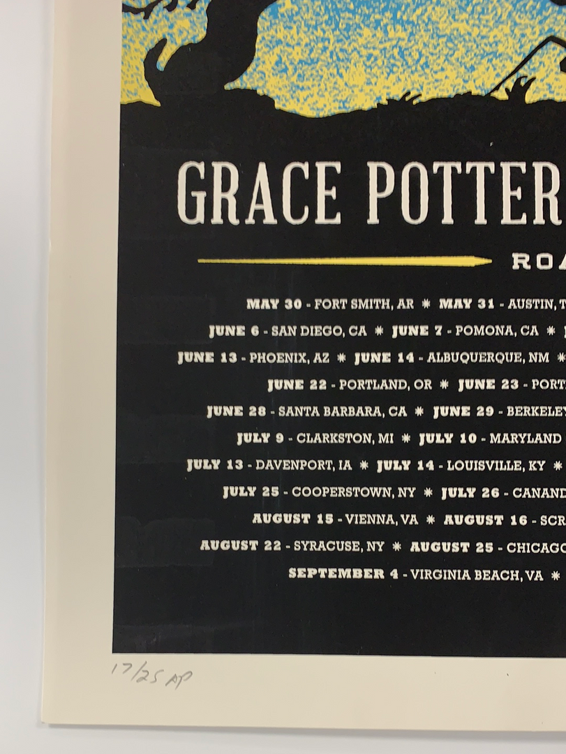 Gig Posters Grace Potter - 2013 Aesthetic Apparatus Poster (damaged) Road Tour BLUE 8 Gig Posters Grace Potter - 2013 Aesthetic Apparatus Poster (damaged) Road Tour BLUE