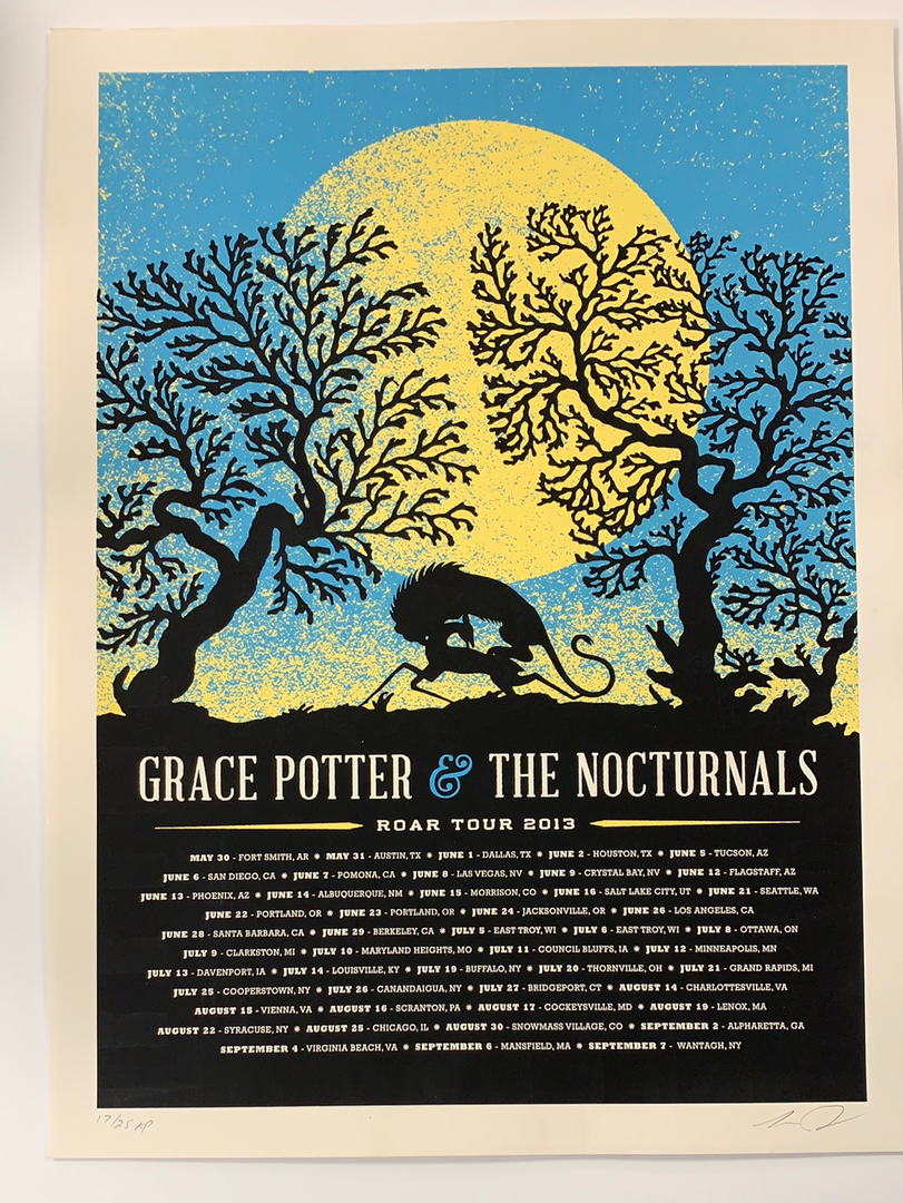 Gig Posters Grace Potter - 2013 Aesthetic Apparatus Poster (damaged) Road Tour BLUE 4 Gig Posters Grace Potter - 2013 Aesthetic Apparatus Poster (damaged) Road Tour BLUE