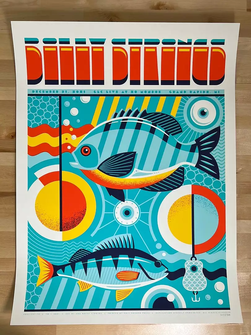 Billy Strings - 2021 Mike Tallman Poster Grand Rapids, MI 12/31 1st Gig Posters 4 Billy Strings - 2021 Mike Tallman Poster Grand Rapids, MI 12/31 1st Gig Posters