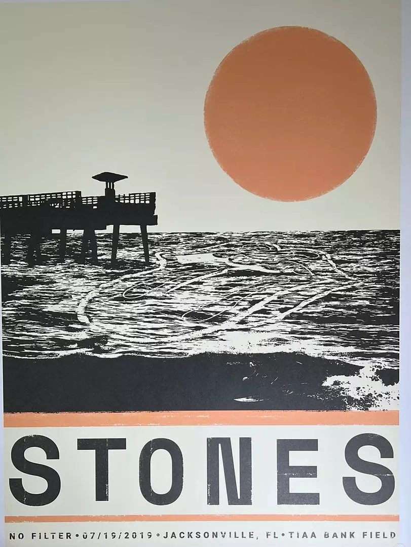 Sold Out Posters Gig Posters Rolling Stones - 2019 Poster No Filter Tour Jacksonville, FL 3 Sold Out Posters Gig Posters Rolling Stones - 2019 Poster No Filter Tour Jacksonville, FL