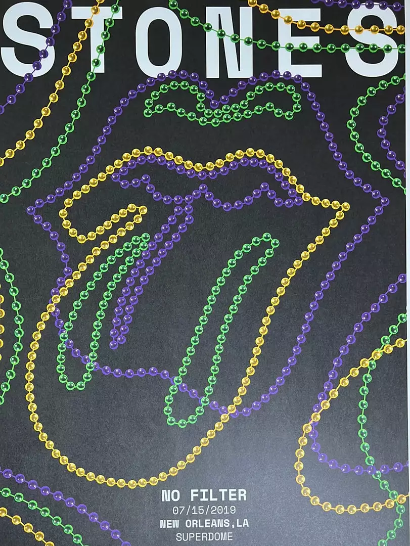 Sold Out Posters Gig Posters Rolling Stones - 2019 Poster No Filter Tour New Orleans, LA 3 Sold Out Posters Gig Posters Rolling Stones - 2019 Poster No Filter Tour New Orleans, LA