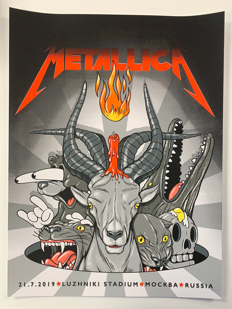 Metallica - 2019 Steve Seeley Poster Mockba, Moscow, Russia Luzhniki 4 Metallica - 2019 Steve Seeley Poster Mockba, Moscow, Russia Luzhniki