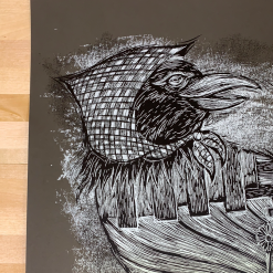 Rural Corvus - 2009 Dan Grzeca Poster Art Print Charcoal Grey