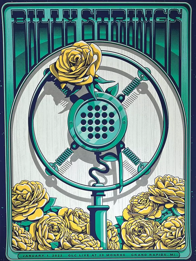 Gig Posters Billy Strings - 2022 Mike Tallman Poster Grand Rapids, MI 1/1 1st 3 Gig Posters Billy Strings - 2022 Mike Tallman Poster Grand Rapids, MI 1/1 1st