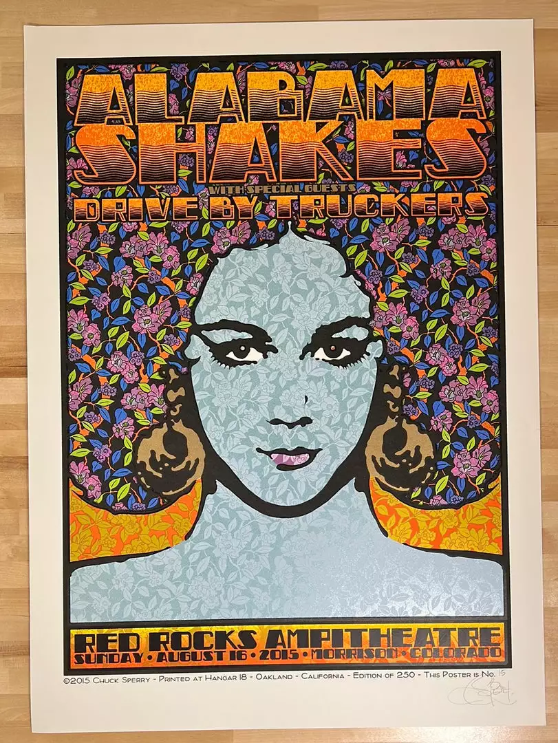 Alabama Shakes - 2015 Chuck Sperry Poster Red Rocks Morrison, CO 4 Alabama Shakes - 2015 Chuck Sperry Poster Red Rocks Morrison, CO