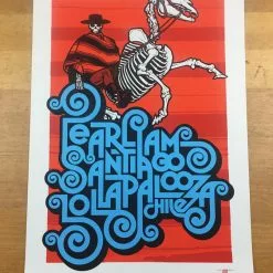 Ames Brothers Pearl Jam - 2013 Ames Bros Poster Santiago, Chile Lollapalooza S/N Gig Posters