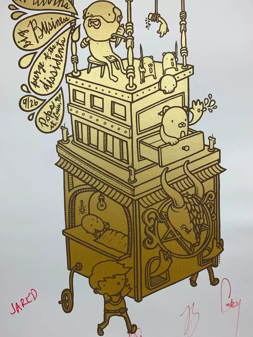 Melvins - 2007 Budai Poster St. Louis, MO Pop's Band Signed Gig Posters 3 Melvins - 2007 Budai Poster St. Louis, MO Pop's Band Signed Gig Posters