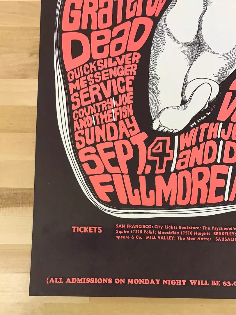 Grateful Dead Airplane - 1966 Wes Wilson Poster San Francisco, CA The Fillmore 3rd Gig Posters 8 Grateful Dead Airplane - 1966 Wes Wilson Poster San Francisco, CA The Fillmore 3rd Gig Posters