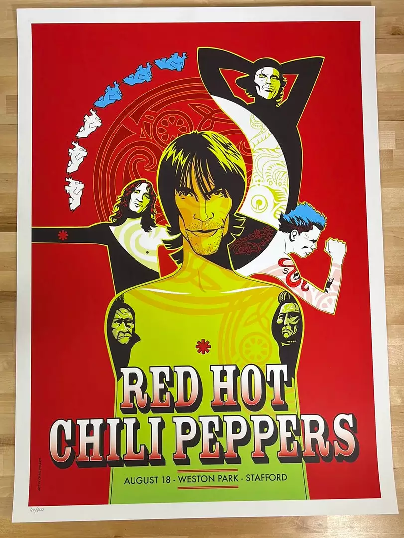 Red Hot Chili Peppers - 2001 Craig Phillips Poster Stafford, UK Weston Park 4 Red Hot Chili Peppers - 2001 Craig Phillips Poster Stafford, UK Weston Park