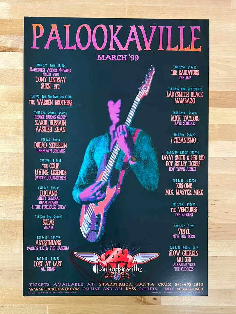 The Artworks MHP 61 March - 1999 Poster Palookaville Santa Cruz, CA 1st Gig Posters 4 The Artworks MHP 61 March - 1999 Poster Palookaville Santa Cruz, CA 1st Gig Posters