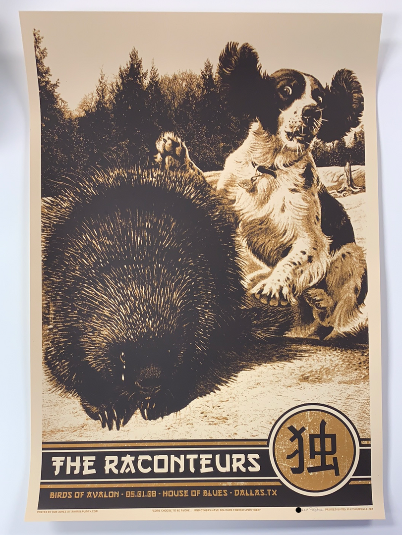 The Raconteurs - 2008 Rob Jones Poster Dallas, TX House Of Blues Gig Posters 4 The Raconteurs - 2008 Rob Jones Poster Dallas, TX House Of Blues Gig Posters