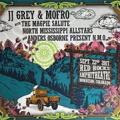 JJ Grey & Mofro - 2017 Derek Hatfield Poster Red Rocks Morrison, CO