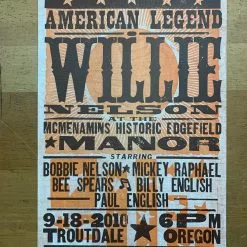 Gig Posters Willie Nelson - 2010 Hatch Show Print 9/18 Poster Troutdale, OR