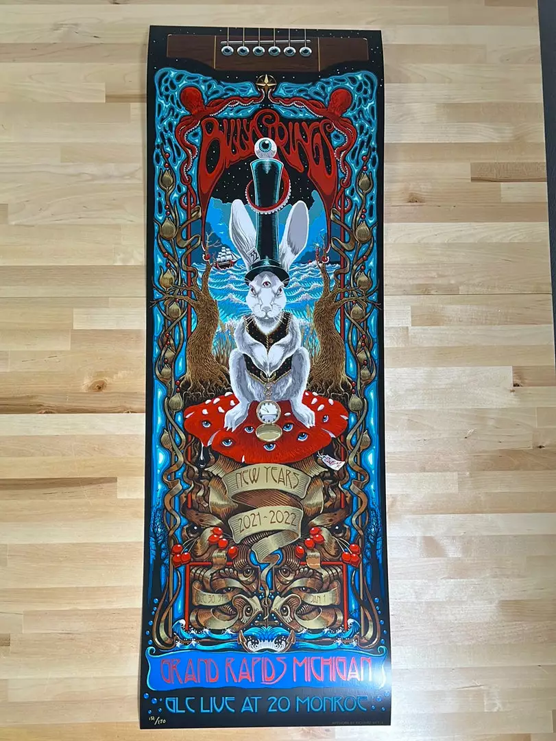 Gig Posters Billy Strings - 2021 2022 Richard Biffle Poster Grand Rapids, MI NYE 4 Gig Posters Billy Strings - 2021 2022 Richard Biffle Poster Grand Rapids, MI NYE