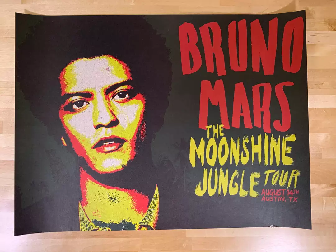 Sold Out Posters Bruno Mars - 2013 Moonshine Jungle Tour Poster (damaged) San Deigo CA 4 Sold Out Posters Bruno Mars - 2013 Moonshine Jungle Tour Poster (damaged) San Deigo CA