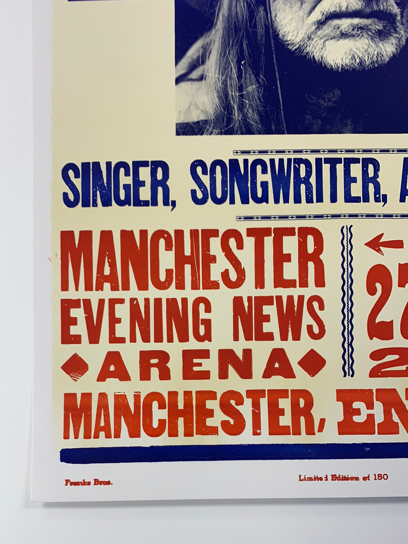 Willie Nelson - 2007 Hatch Show Print 1/27 Poster Manchester, England Gig Posters 8 Willie Nelson - 2007 Hatch Show Print 1/27 Poster Manchester, England Gig Posters