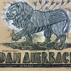 Dan Auerbach - 2009 Dan Grzeca Poster Schubas Chicago The Black Keys