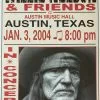 Willie Nelson - 2004 Franks Brothers 1/3 Poster Austin, TX Gig Posters