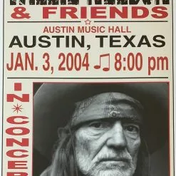 Willie Nelson - 2004 Franks Brothers 1/3 Poster Austin, TX Gig Posters
