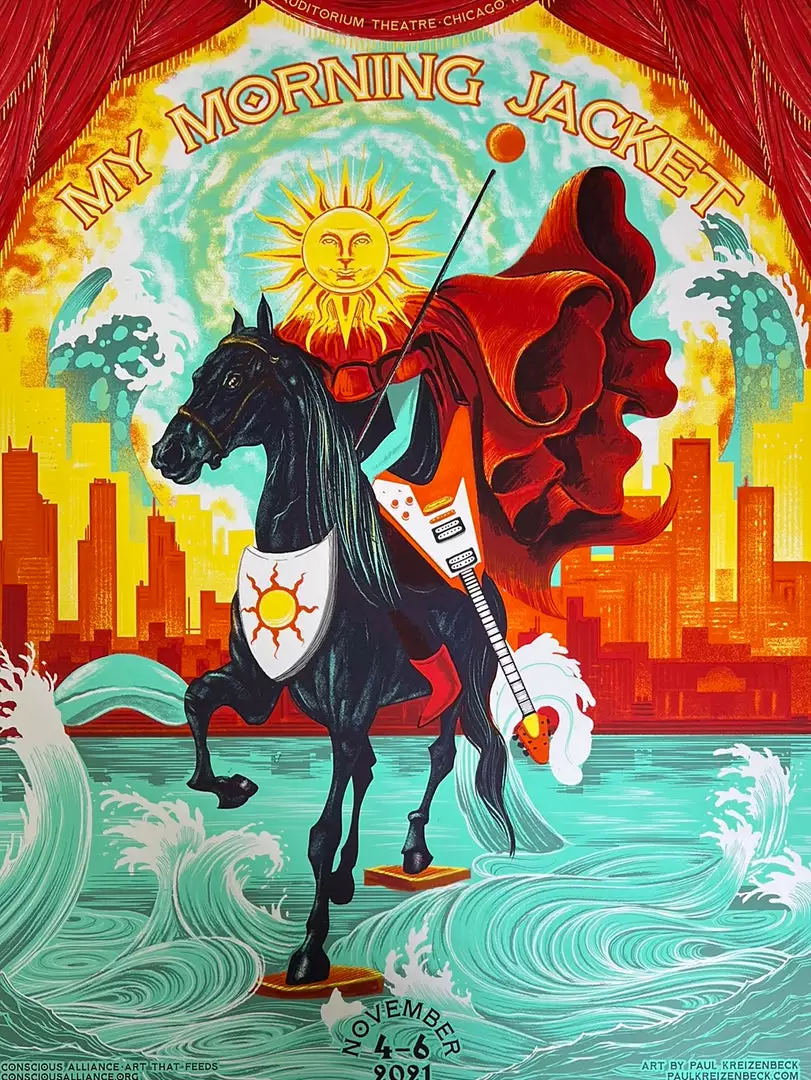 My Morning Jacket - 2021 Paul Kreizenbeck Poster Chicago, IL 3 My Morning Jacket - 2021 Paul Kreizenbeck Poster Chicago, IL