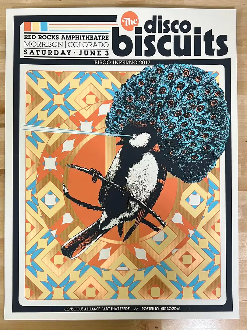 The Disco Biscuits - 2017 Nic Bogdal Poster Red Rocks Morrison, CO Colorado 4 The Disco Biscuits - 2017 Nic Bogdal Poster Red Rocks Morrison, CO Colorado