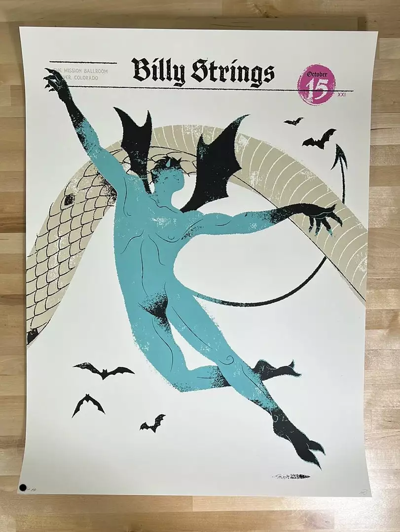 Colorado Billy Strings - 2021 Delicious Design League Poster Denver, CO 10/15 AP 4 Colorado Billy Strings - 2021 Delicious Design League Poster Denver, CO 10/15 AP