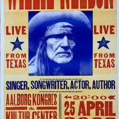 Willie Nelson - 2008 Hatch Show Print 4/25 Poster Aalborg, Denmark