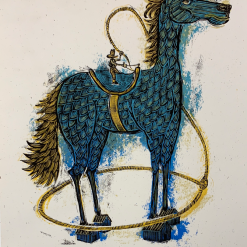 Tiny Cowboy - 2009 Dan Grzeca Poster Art Print BLUE 21/200 Art Prints