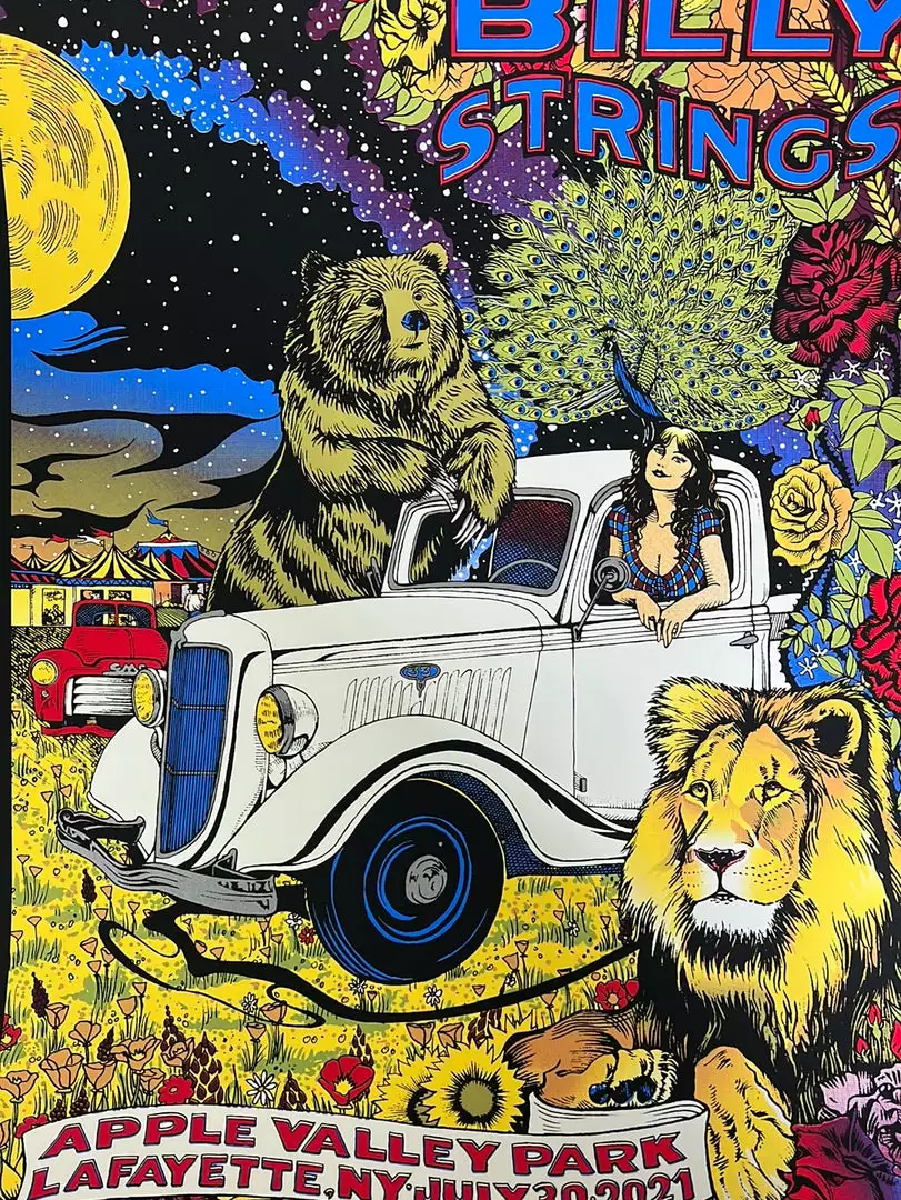 Caitlin Mattisson Gig Posters Billy Strings - 2021 Catlin Mattisson Poster Lafayette, NY Apple Valley 7/30 3 Caitlin Mattisson Gig Posters Billy Strings - 2021 Catlin Mattisson Poster Lafayette, NY Apple Valley 7/30