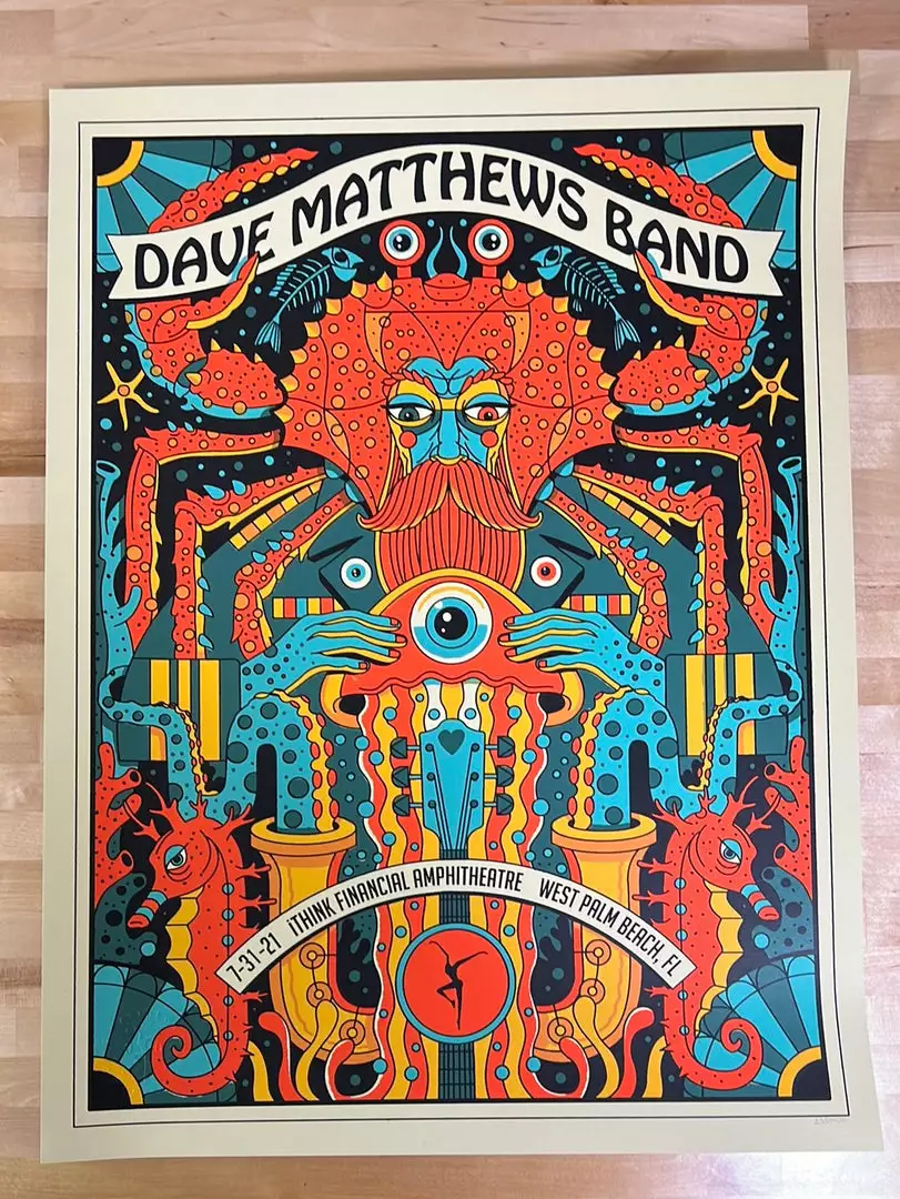 Methane Studios Gig Posters Dave Matthews Band - 2021 Methane Poster West Palm Beach, FL 7/31 4 Methane Studios Gig Posters Dave Matthews Band - 2021 Methane Poster West Palm Beach, FL 7/31