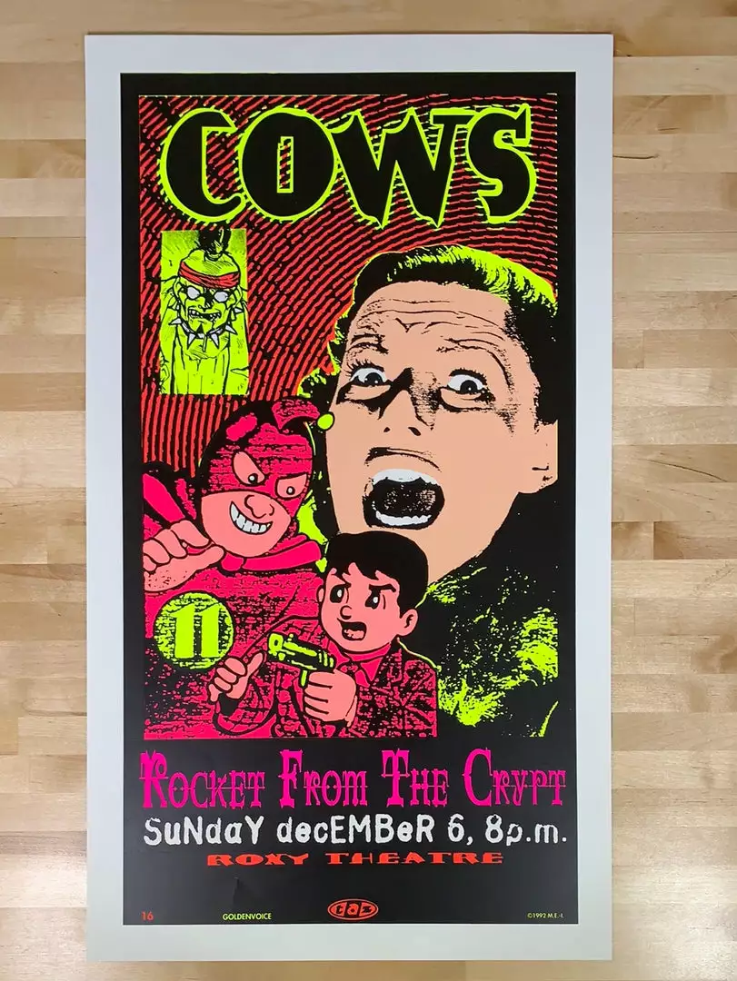 TAZ Cows - 1992 T.A.Z. Poster Los Angeles, CA Roxy 1st Ed Gig Posters 4 TAZ Cows - 1992 T.A.Z. Poster Los Angeles, CA Roxy 1st Ed Gig Posters