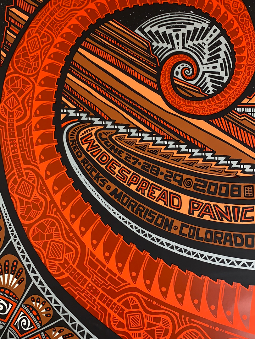 Colorado Widespread Panic - 2008 Jeff Wood Poster Red Rocks Morrison, CO 3 Colorado Widespread Panic - 2008 Jeff Wood Poster Red Rocks Morrison, CO