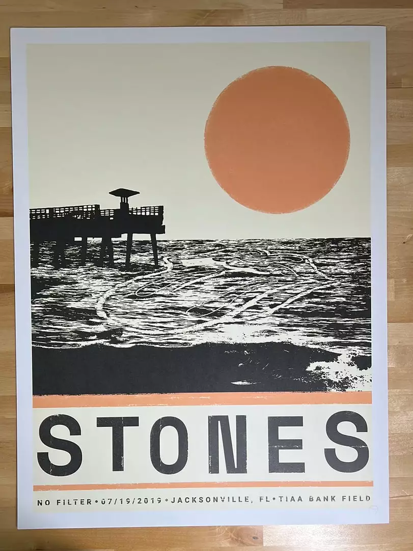 Sold Out Posters Gig Posters Rolling Stones - 2019 Poster No Filter Tour Jacksonville, FL 4 Sold Out Posters Gig Posters Rolling Stones - 2019 Poster No Filter Tour Jacksonville, FL