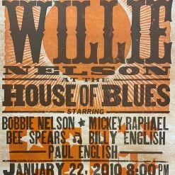 Gig Posters Willie Nelson - 2010 Hatch Show Print 1/22 Poster North Myrtle Beach, South Carolina