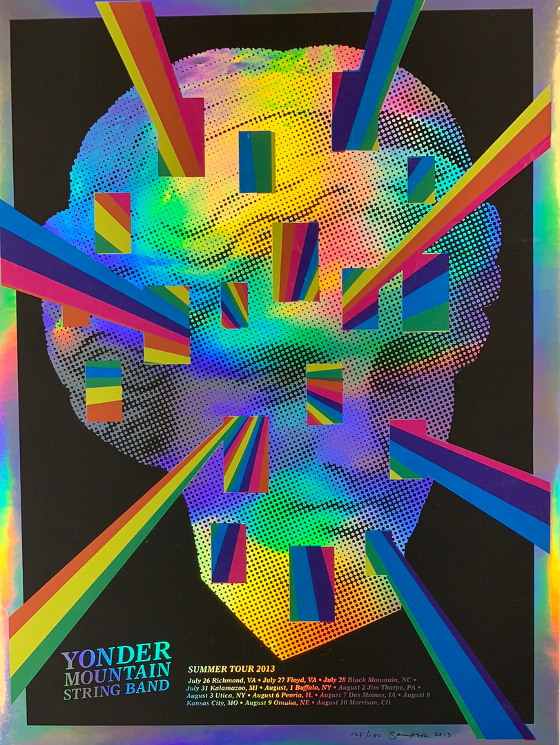 Yonder Mountain String Band - 2013 Johnny Sampson FOIL Poster Summer Tour Foil Posters 3 Yonder Mountain String Band - 2013 Johnny Sampson FOIL Poster Summer Tour Foil Posters