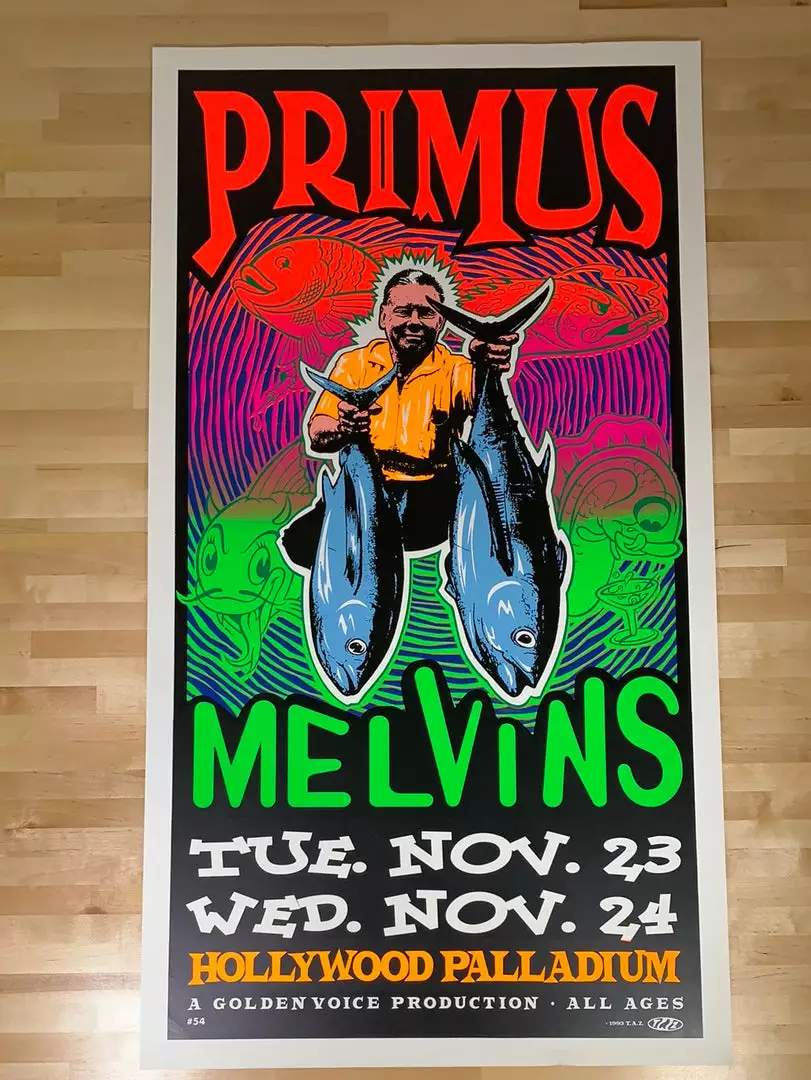 TAZ Gig Posters Primus - 1993 T.A.Z. Poster Hollywood, CA Palladium 1st Ed 4 TAZ Gig Posters Primus - 1993 T.A.Z. Poster Hollywood, CA Palladium 1st Ed