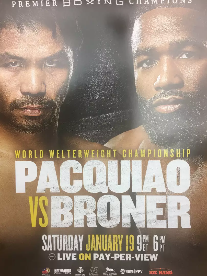 Sold Out Posters Boxing - 2019 Poster Pacquiao Vs Broner 3 Sold Out Posters Boxing - 2019 Poster Pacquiao Vs Broner