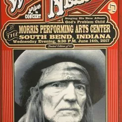 Gig Posters Willie Nelson - 2017 Mattole River Studios Poster South Bend, Indiana