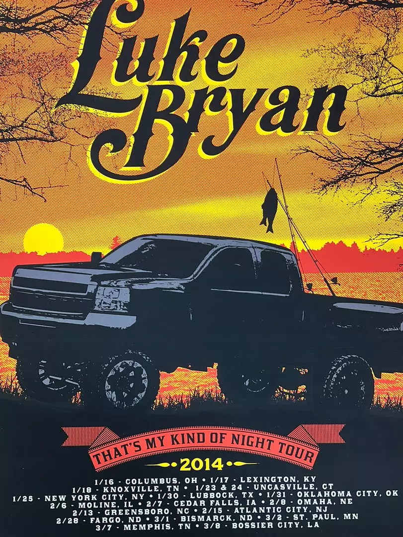 Sold Out Posters Luke Bryan - 2014 Poster That's My Kind Of Night Tour Gig Posters 3 Sold Out Posters Luke Bryan - 2014 Poster That's My Kind Of Night Tour Gig Posters