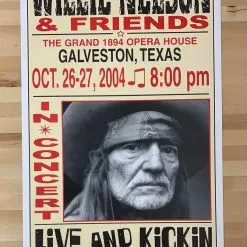 Willie Nelson - 2004 Franks Brothers 10/26-27 Poster Galveston, TX