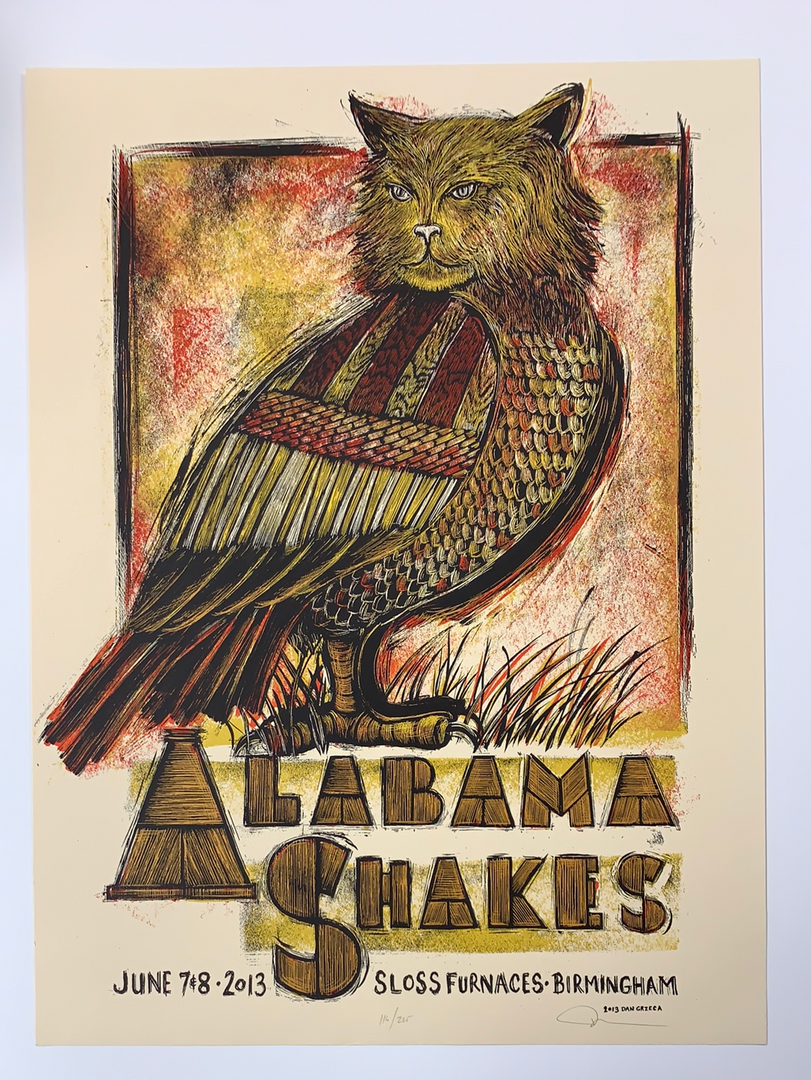 Gig Posters Alabama Shakes - 2013 Dan Grzeca Poster Birmingham, AL Sloss Furnaces 4 Gig Posters Alabama Shakes - 2013 Dan Grzeca Poster Birmingham, AL Sloss Furnaces
