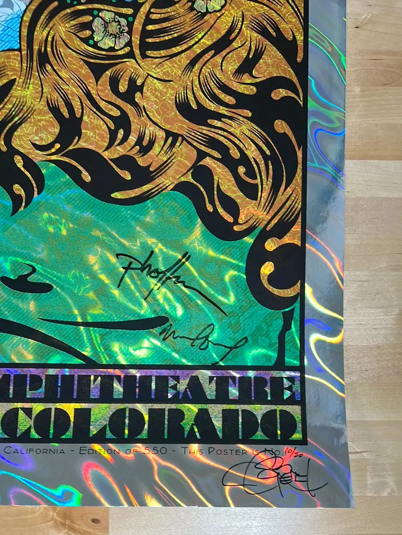 Colorado Greensky Bluegrass - 2019 Chuck Sperry Poster Red Rocks Morrison, CO AUTOGRAPHED FOIL 8 Colorado Greensky Bluegrass - 2019 Chuck Sperry Poster Red Rocks Morrison, CO AUTOGRAPHED FOIL
