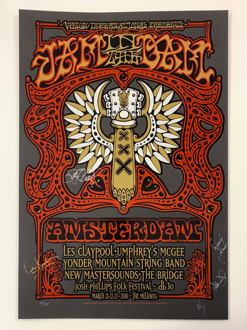 Jam In The Dam - 2010 Jeff Wood Poster Amsterdam, NED Melkweg Band Signed Gig Posters 4 Jam In The Dam - 2010 Jeff Wood Poster Amsterdam, NED Melkweg Band Signed Gig Posters